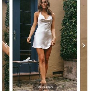 Selfie Leslie Champagne Showers Halterneck Slip Mini Dress